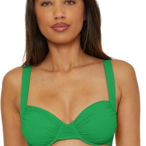 BECCA Color Code Shirred Underwire Adjustable Bikini Top New With Tags Size Med